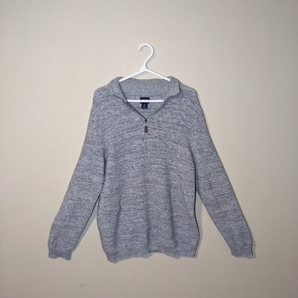 BRITISH KHAKI GREY HALF ZIP-UP MEN'S SWEATSHIRT - Picture 3 of 8